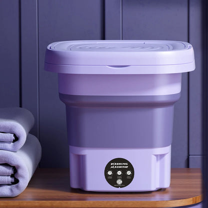 8L Foldable Washing Machine Portable Mini Socks Underwear Panties Washing Machine 12W 3 Modes Automatic Spinning Dry Washer