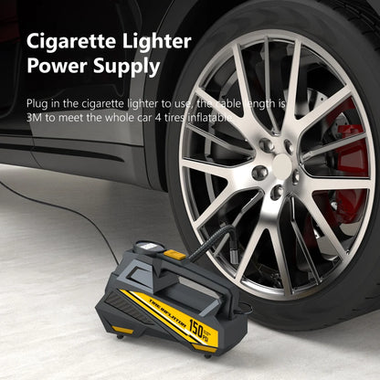 CARSUN Corded Portable Car Air Pump 12V 150PSI Electric Tire Inflator Pump Motorcycle Bike Ball LED Light Car Air Compressor