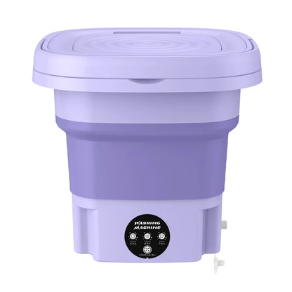 8L Foldable Washing Machine Portable Mini Socks Underwear Panties Washing Machine 12W 3 Modes Automatic Spinning Dry Washer