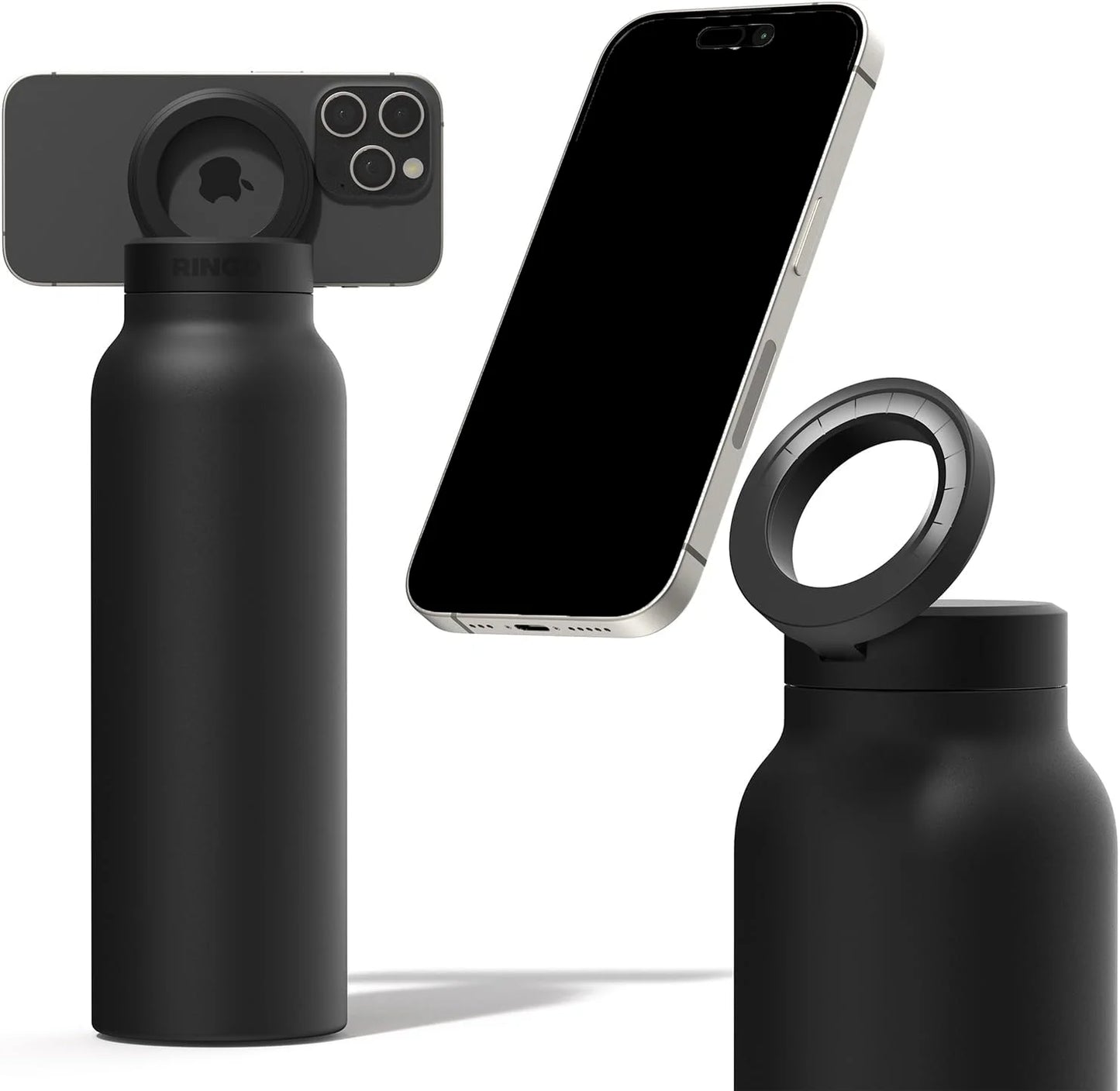24oz Insulated Magsafe Water Bottle Stainless Steel Double Wall Sport Magnetic Water Bottle with Phone Holder