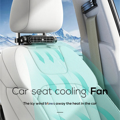 Portable Car Seat Fan 3 Speeds Adjustable Car Headrest Cooling Air Fan USB Powered Car Seat Cooling Fan Summer Car Accessories