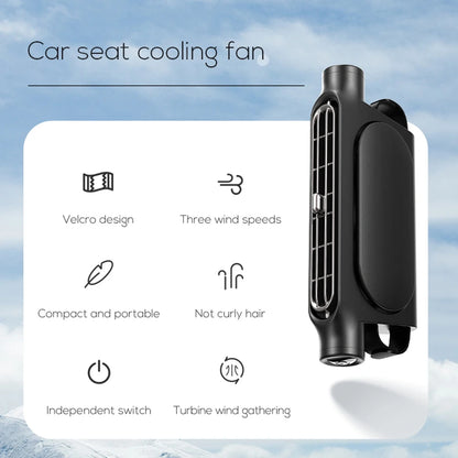 Portable Car Seat Fan 3 Speeds Adjustable Car Headrest Cooling Air Fan USB Powered Car Seat Cooling Fan Summer Car Accessories